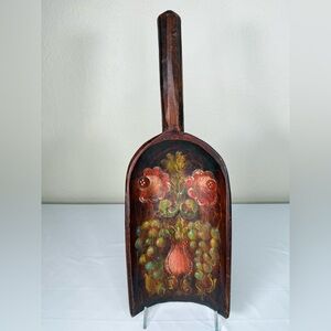 Vintage Hand-Painted Large Wooden Wood Primitive Scoop Paddle Kitchen Wall Decor